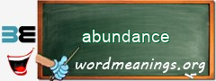 WordMeaning blackboard for abundance